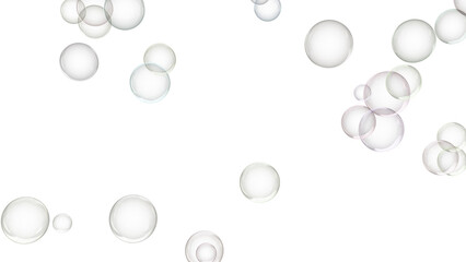 3d render of soap bubbles isolated with transparent.