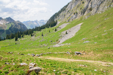 Fototapeta na wymiar Stockhorn. Beautiful swiss alpine landscape in summer.