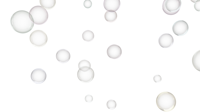3d render of soap bubbles isolated with transparent.