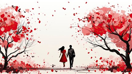 Obraz na płótnie Canvas Love Couple illustration, Generative AI