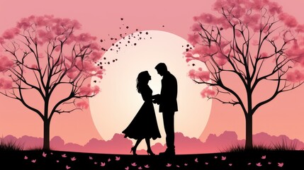 Obraz na płótnie Canvas Love Couple illustration, Generative AI