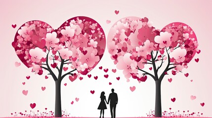 Fototapeta na wymiar Love Couple illustration, Generative AI