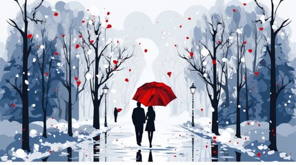 Love Couple illustration, Generative AI