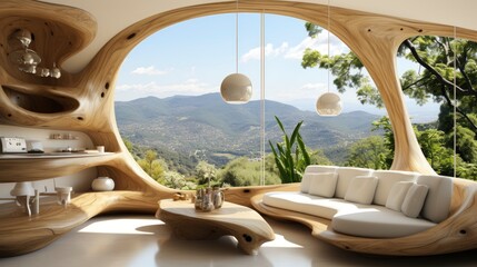 Obraz na płótnie Canvas Wood home material 3d rendering Concept, Generative AI