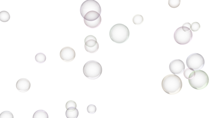 3d render of soap bubbles isolated with transparent.