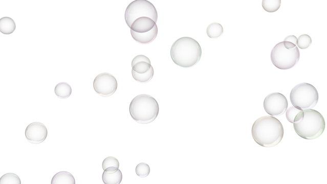 3d render of soap bubbles isolated with transparent.