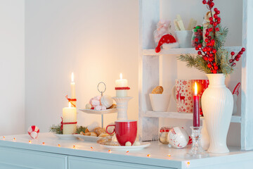 christmas candy bar in red and white colors