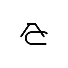 AC monogram logo design letter text name symbol monochrome logotype alphabet character simple logo