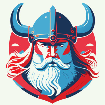 Veteran viking warrior illustration vector.