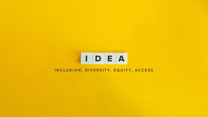 Inclusion, Diversity, Equity, Access (IDEA) Acronym and Concept Image.  - obrazy, fototapety, plakaty