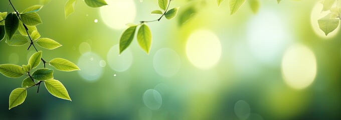 green nature leaf with bokeh background (1) - obrazy, fototapety, plakaty