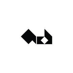 AD monogram logo design letter text name symbol monochrome logotype alphabet character simple logo