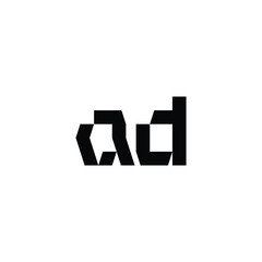 AD monogram logo design letter text name symbol monochrome logotype alphabet character simple logo