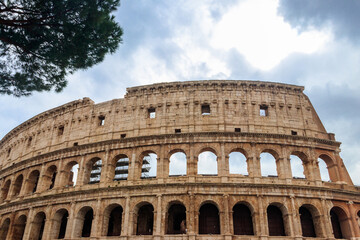 Fototapeta na wymiar Colosseum or Flavian Amphitheatre in Rome, Italy