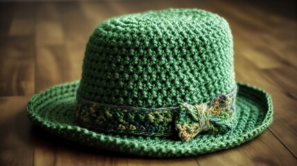 green felt hat.  - obrazy, fototapety, plakaty