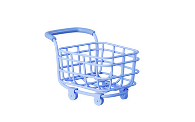 Empty shopping cart in the white background, 3d rendering. © 婷婷 季