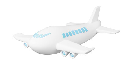 Cartoon airplane in the blue background, 3d rendering. 