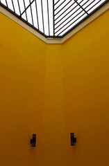 Fototapeta premium Yellow building interior design.