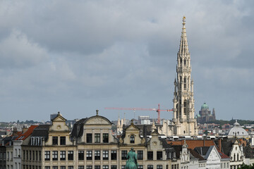 Fototapeta na wymiar Belgique Bruxelles Hotel de ville Basilique Koekelberg panorama