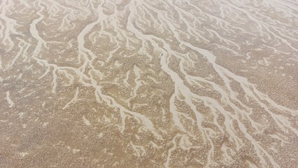 Close up of sand on the beach in winter. Abstract background.