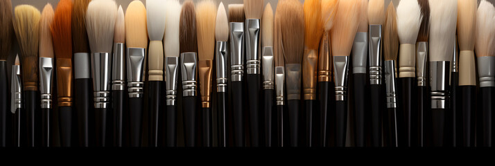 set of brushes, brushes with neutral color paint, brush neutral color, wall art design brush neutral colors
