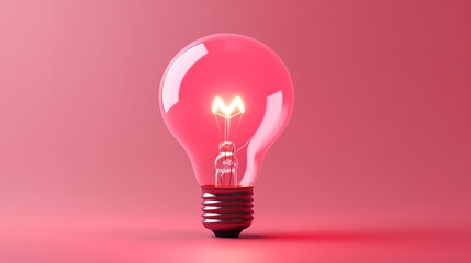 Pink composition with lamp in frame on colored surface. Generative Ai