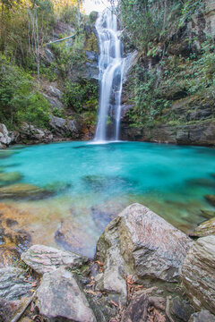 Beautiful and Colorfull Santa Barbara Brazilian Waterfall