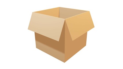 Cardboard box with open flaps