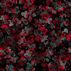 seamless pattern with simple flowers.Flower textile print. Abstract modern flower texture pattern. Seamless spring flower textured background.gray and red  flower black background.