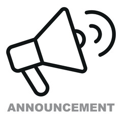 Announcement icon. Flat megaphone illustration icon vector symbol