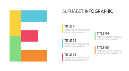 Letter E vector alphabet and other elements for infographics