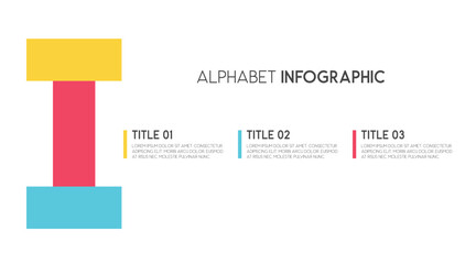 Letter I vector alphabet and other elements for infographics