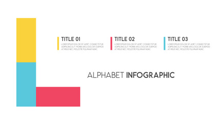 Letter L vector alphabet and other elements for infographics