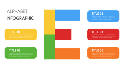 Letter E vector alphabet and other elements for infographics