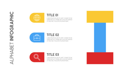 Letter I vector alphabet and other elements for infographics