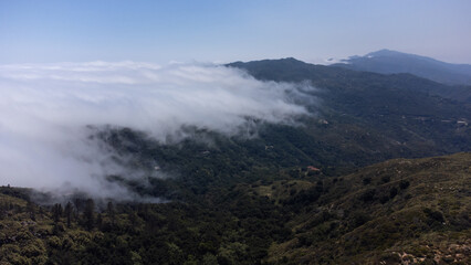 Fog Rolling in Over Santa Ynez Mountains near San Marcos Pass, Los Padres National Forest