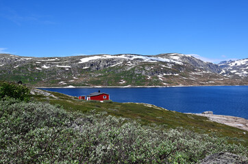 Beautiful view of lake Tyin in Norway