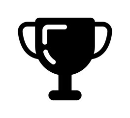 Vector trophy icon. Simple winner symbol design. Black icon.