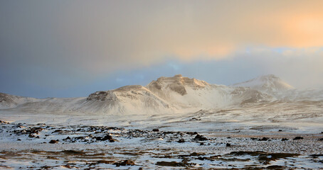 The Snowy Highlands of Iceland in Winter