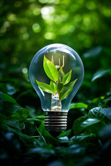 Eco friendly lightbulb, concept of renewable energy and sustainable living