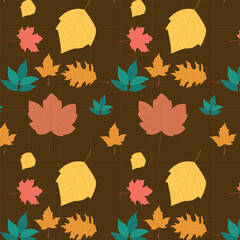 Autumn Pattern Background Element with nature object