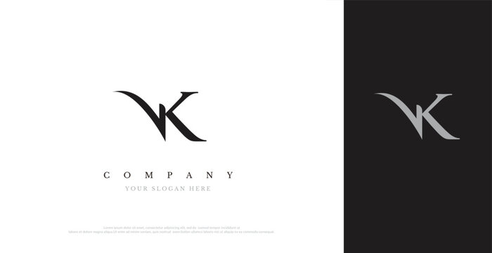 Initial VK Logo Design Vector 
