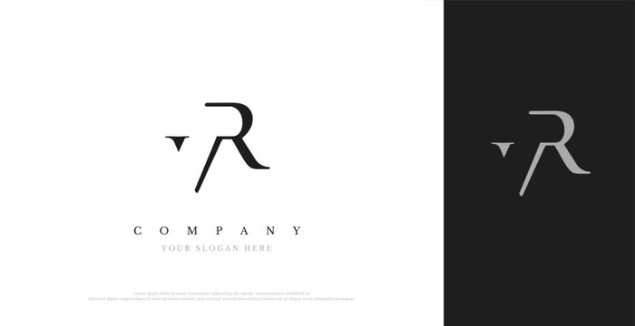 Initial VR Logo Design Vector