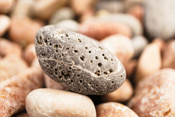 Close-up of sea pebbles, sea shore