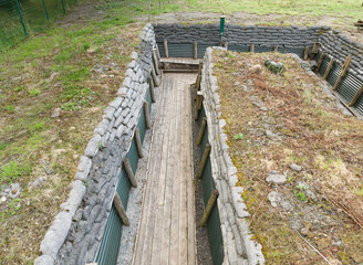 replica of a world war one trench for army infantrymen
