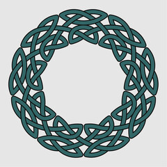 Celtic ornament in the form of a circle. Vector isolated.