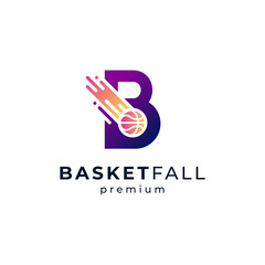 shiny letter B for basketball logo design