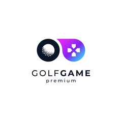 golf ball and console for golf game logo design
