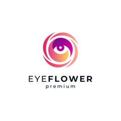 shiny eye and rose for eye care or cosmetics logo design