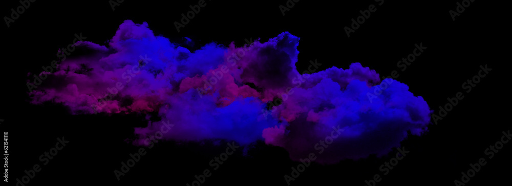 Wall mural abstract cloud illuminated with neon light with isolate background